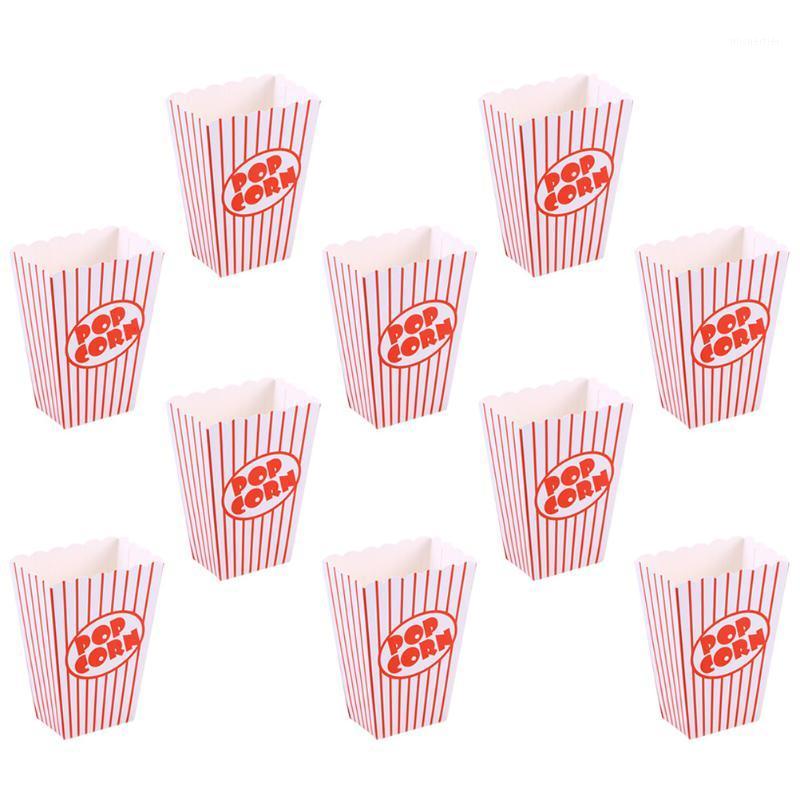 

Gift Wrap 10pcs Stripes Paper Popcorn Boxes Disposable Containers Tableware Baby Shower Birthday Party Supplies For Home Shop