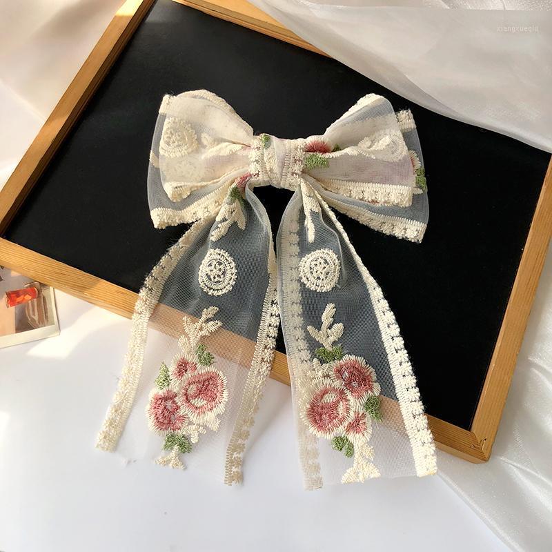 

Hair Clips & Barrettes 2022 Sweet Clip Women Girls Trendy Design Bowknot Barrette Lace Flower Hairpin Pins Head Accessory, Golden;silver