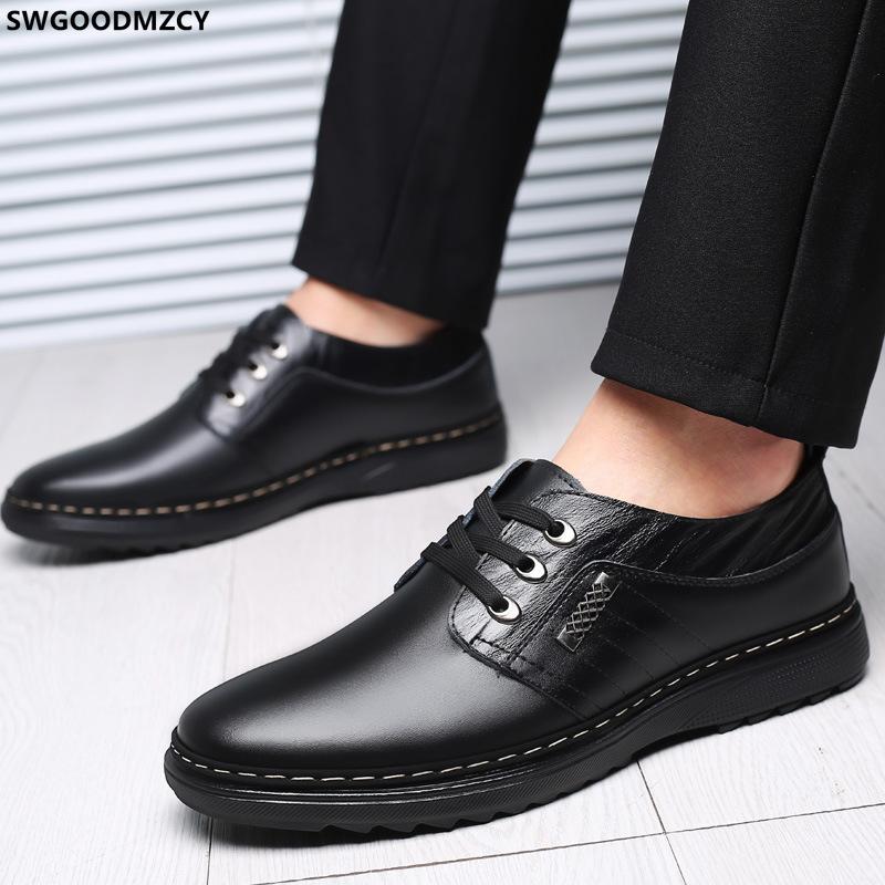

Dress Shoes Brown Casual Business Men Derby Formal Leather For Office 2021 Chaussures Habillées Pour Hommes, Black