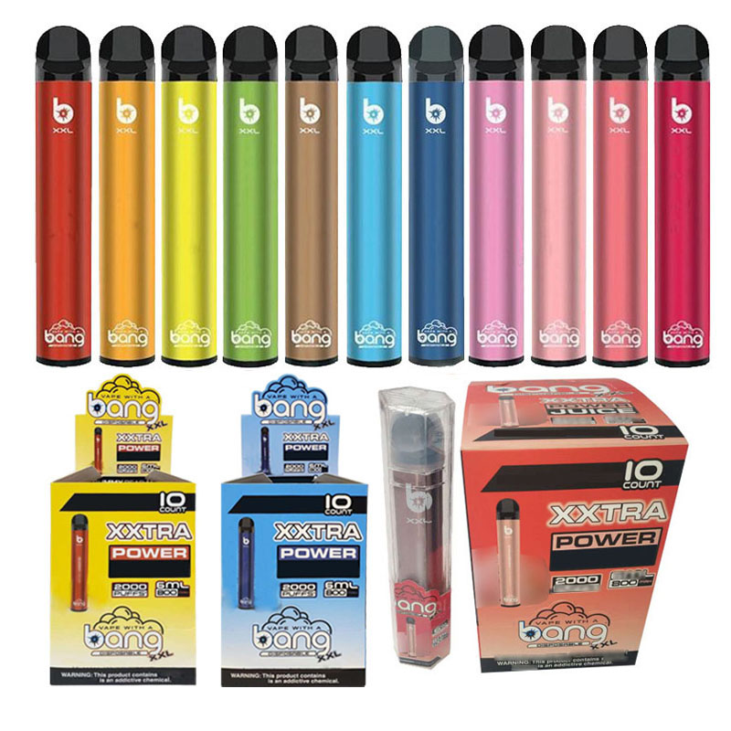 

BANG XXL Disposable Vapes Cigarettes Pen Device 800mAh Batterys 6ml Pods pre-filled Vapors 2000 Puffs xxtra vaoe kit Vs puff bar Max
