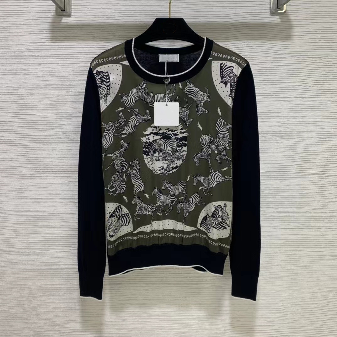 

2022 Spring Milan Runway Sweaters O Neck Long Sleeve Women's Sweaters High End Jacquard Pullover Designer Sweater 1105-8, Picture color