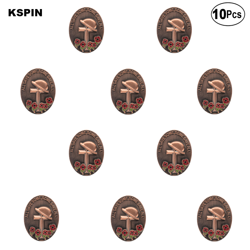 

3D Poppy Flower Lapel Flag badge Brooch Pins Badges 10Pcs a Lot