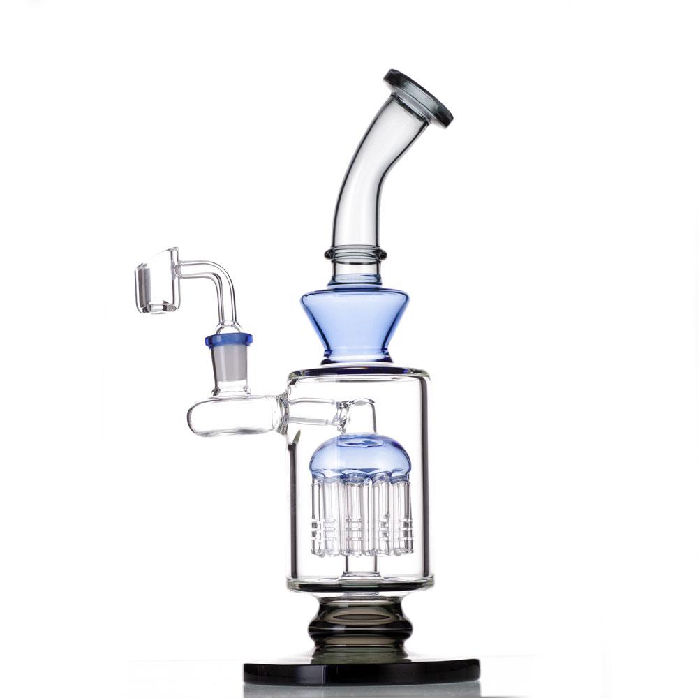 

2021 Design Glass transparent Black Hookah with pillars perc Pipe Joint size 14.5mm