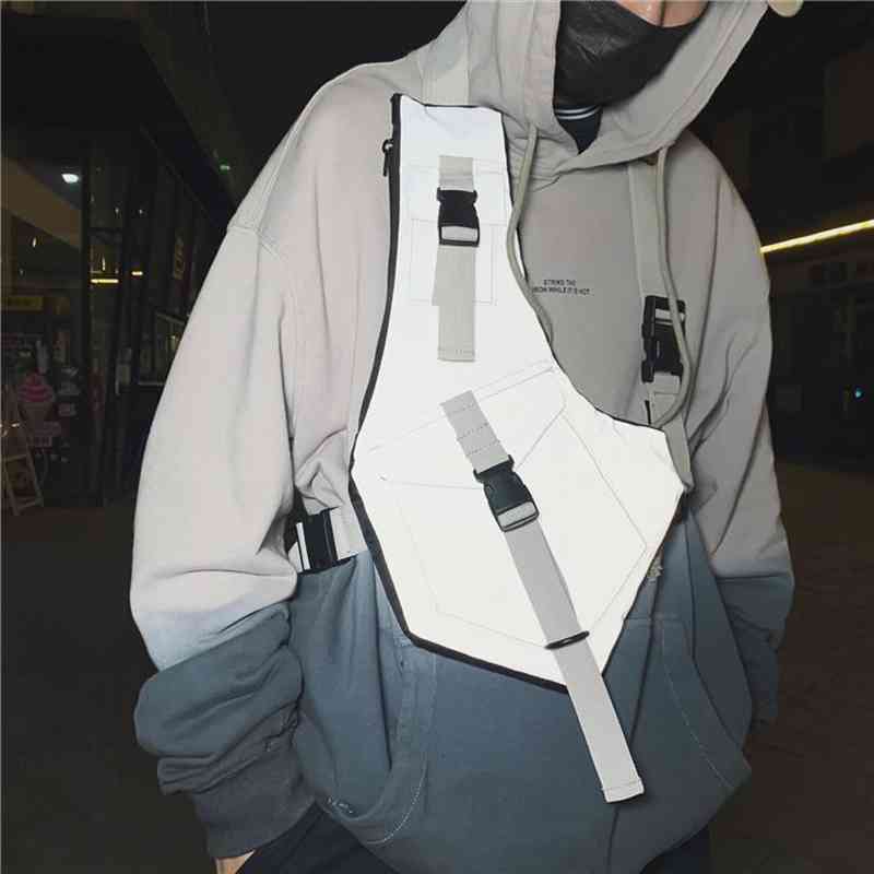 

woman chest rig streetwear waist bag reflective vest tactical functional trend hip hop crossbody pack