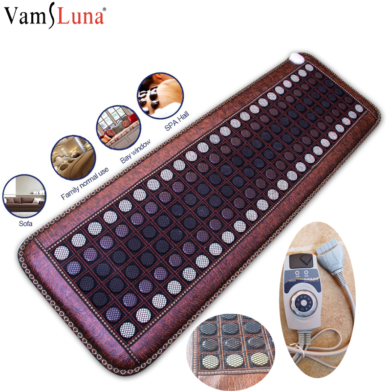

New Far Infrared Heating Jade Mat - Hot Stones Jade Tourmaline Pad -Therapy heat pad- Mesh Mat - Adjustable Timer & Temperature