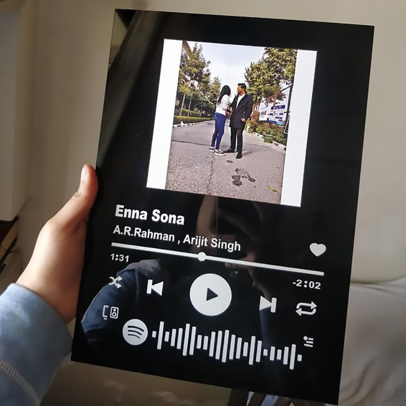 

2021 New Charm Multi Color Custom Music Code Acrylic Board Personalized Personal Photo Style Jewelry Anniversary Album Plaque 3pd1