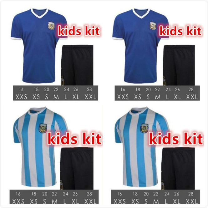 

1986 Argentina retro classic vintage DIEGO MARADONA jersey Soccer jersey Camisa de futebol jersey kids kit football Shirt THAILAND QUALITY