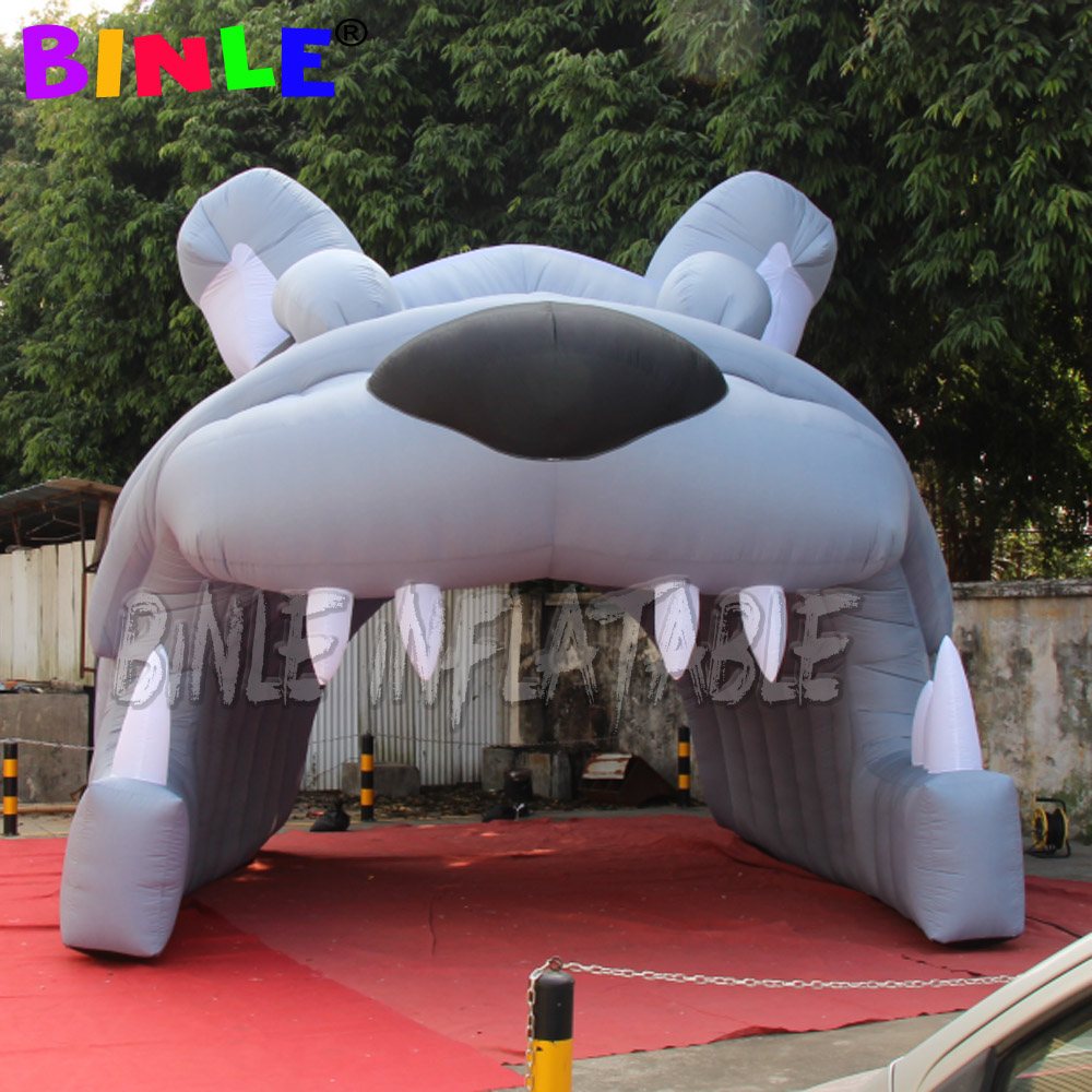Durable oxford 4.8x4.5x3.8 meters advertising mascot inflatable bulldog tunnel entrance for football sports event-image-712728086