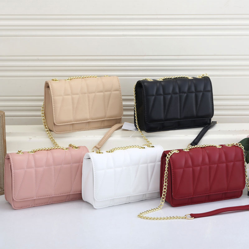 

High Quality womens bags Designer women leather handbags Flap shoulder bag female stripe ladies brand imitation handbag wallets Luxury letter logo package 0062