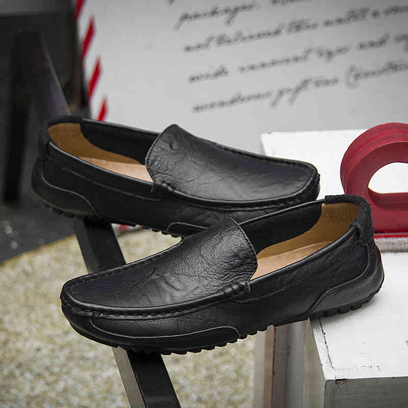

Men Casual Shoes Luxury Brand Genuine Leather Driving Shoes Men Loafers Moccasins Slip on Italian Shoes for Men Big Size, Blue