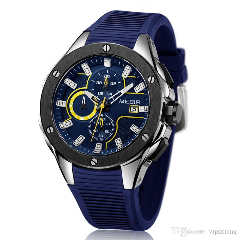

Original high quality Mens Quartz Sport Watch Silicone strap Chronograph Military Army Watches Clock Men Top Brand Luxury Creative, Gold