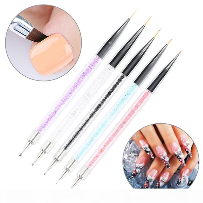 

5Pcs Set Nail Art Brush Nail Art Line Painting Pen Pro Flower Design Stripes Lines Liner Brushes DIY Drawing Pen Manicure Tools, Yellow