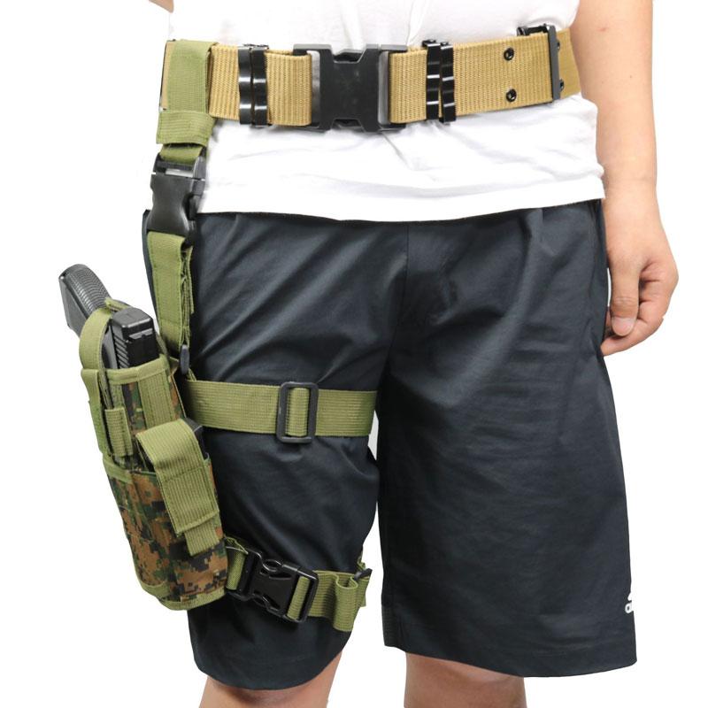 

Stuff Sacks Tactical Holster Leggings Belt Set Right Drop Leg Army Pistol Gun Thigh Pouch Holder Hunting Accessory Military, Dark khaki