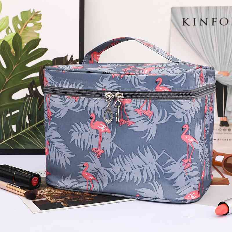 

Korean fire ins wind large capacity travel waterproof cosmetic storage bag portable, Grey flamingo large