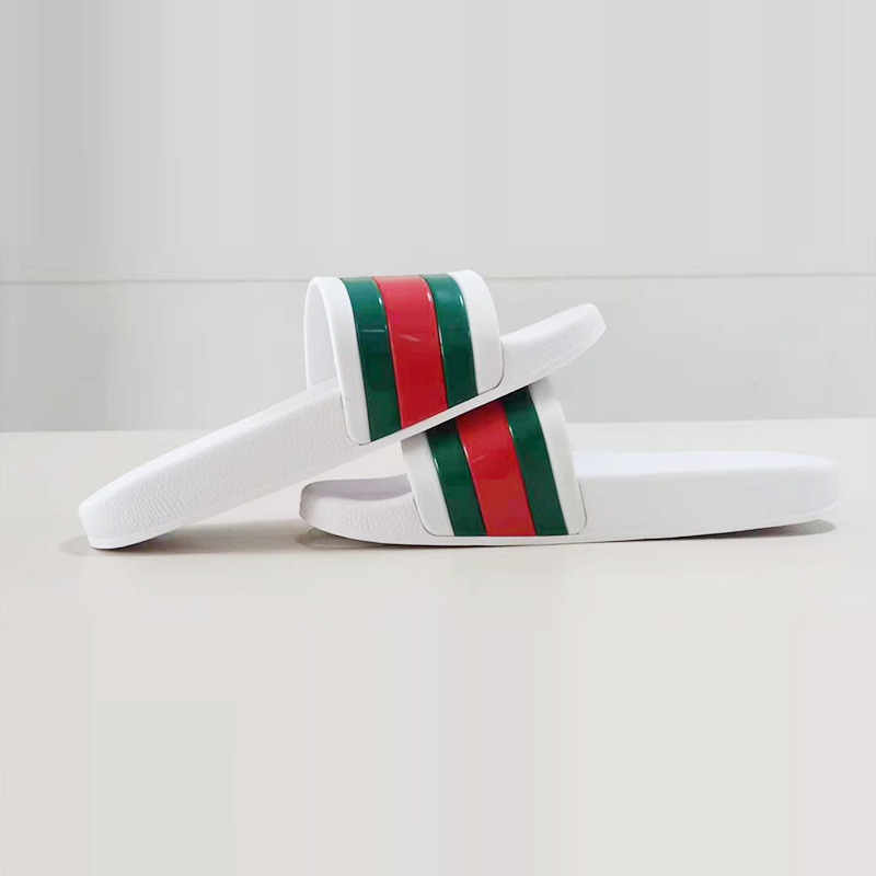 

Woman/Man slide striped Sandal Slippers High Quality Beach Fashion designer Mens Womens Flat slipper Casual shoes Size 37-45, Black