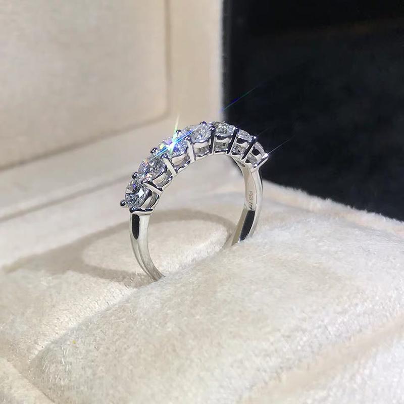 

Cluster Rings 14K Diamond For Wedding Guard Ring DF Color Fashion Jewerly Customizable White Gold Women's Gift, Golden;silver