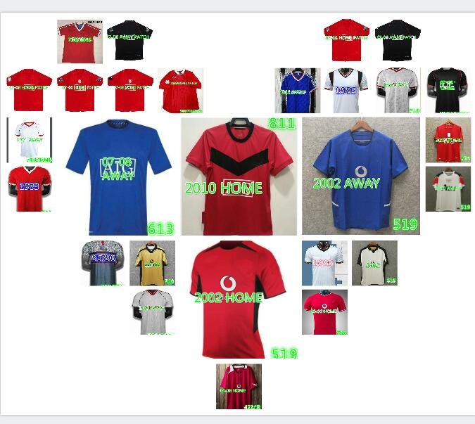 

88 86 84 85 92 93 83 soccer jersey retro home away 94 95 96 man BUTT GIGGS utd RONALDO #24 BECKHAM KANCHELSKIS CANTONA football shirt, Black;yellow