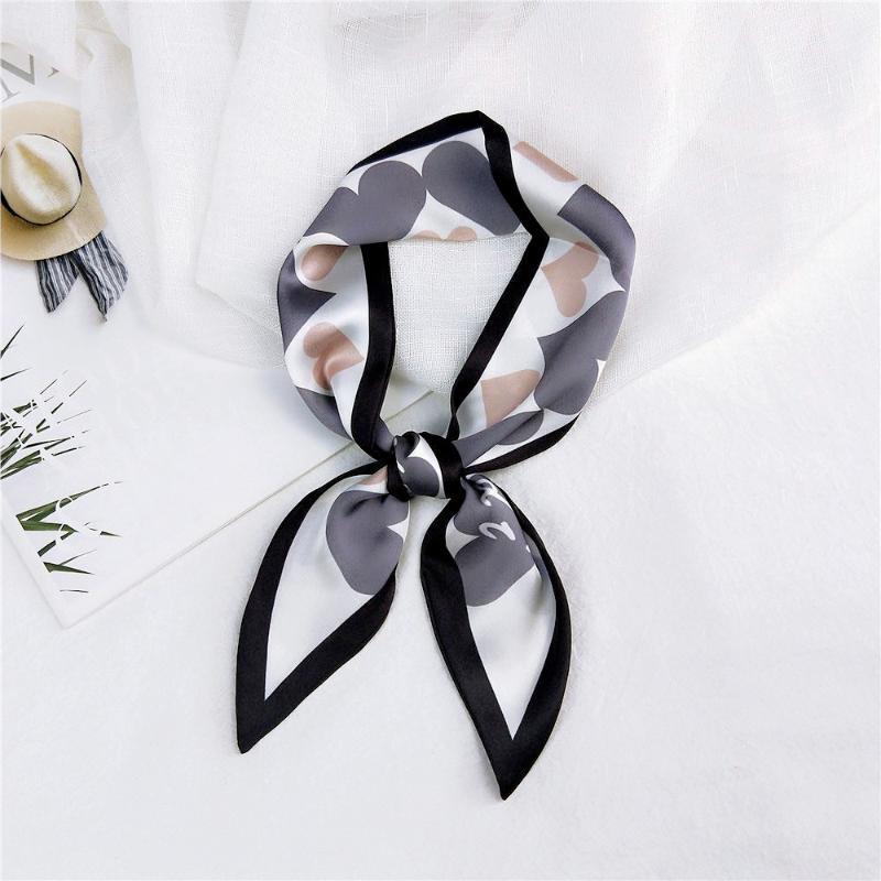 

Scarves Fashion Rose Dot Scarf Women Silk Bag Skinny Wrist Towel Foulard Twill Neckerchief Headband For Ladies & Wraps, Blue;gray