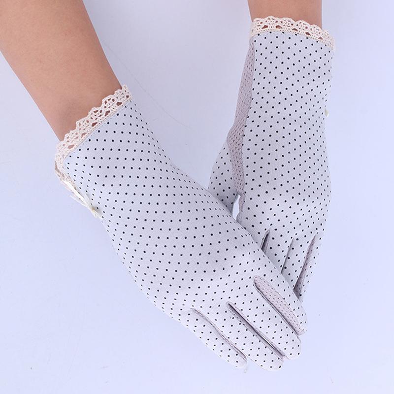 

Five Fingers Gloves Women Sun Protection Glove Fashion Summer/Autumn Driving Slip-resistant Sunscreen Golves For Lady, Blue;gray
