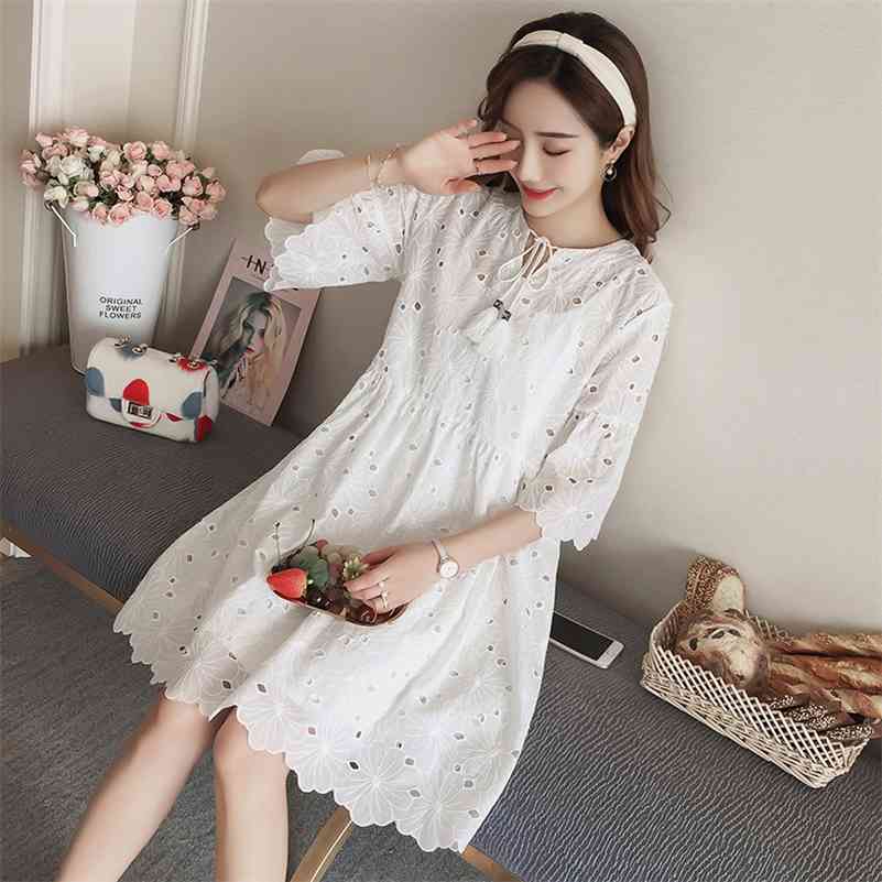 

9189 spring maternity lace dress suit (send sling) 210721, White