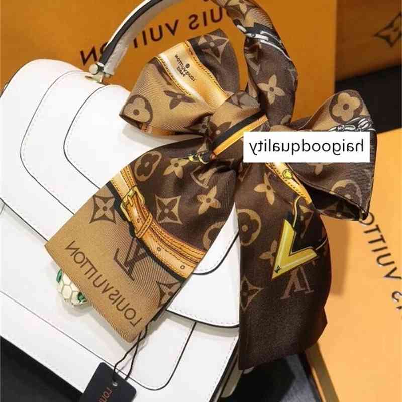 

Designer scarf fashion small ribbon multi-purpose handbag decoration ribbon fashion hair band designer scarf 120*8cm, Red;brown