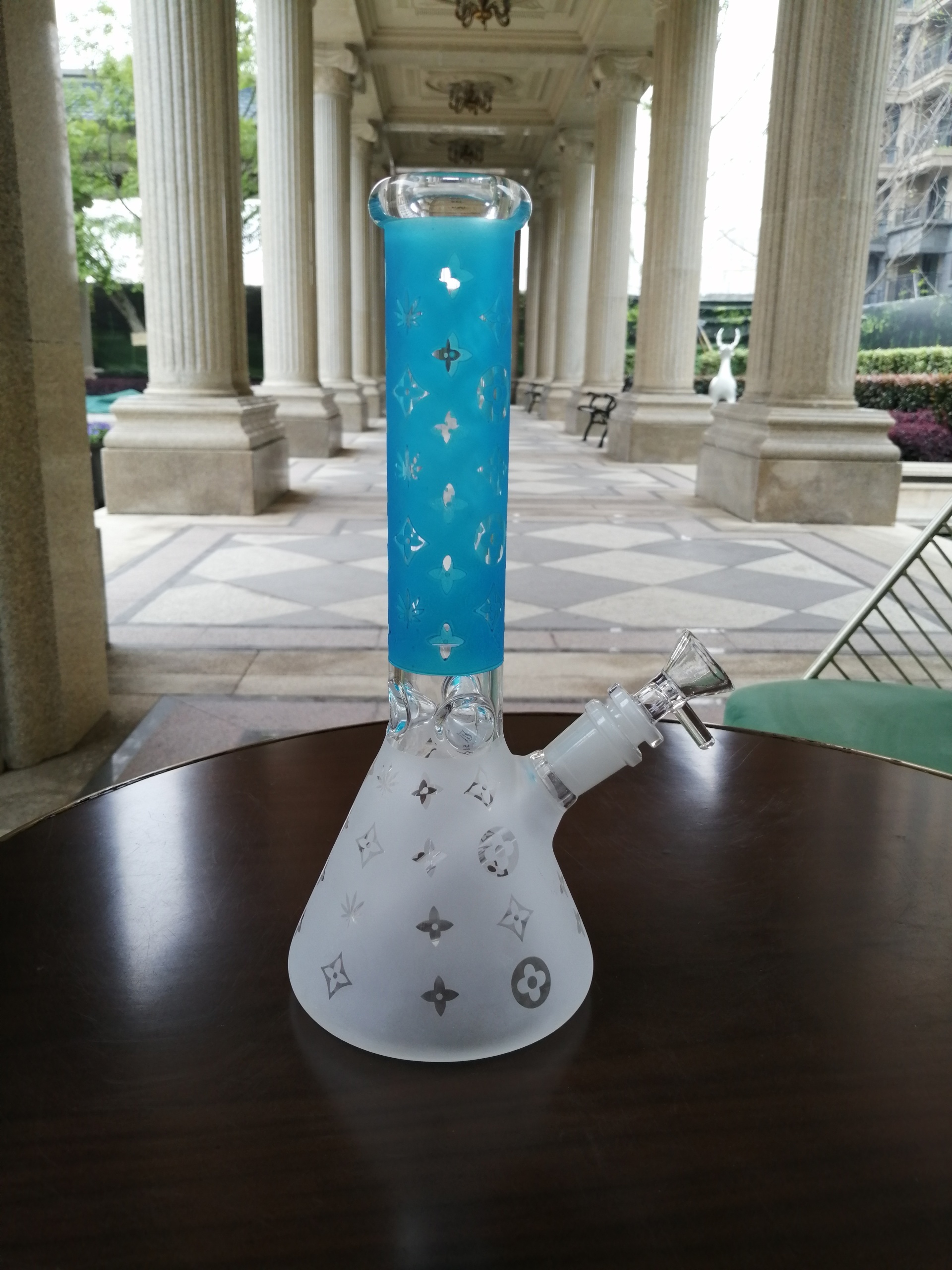

10.2" Beaker bongs blue Receler Water Glass Oil rig 14 mm bowl