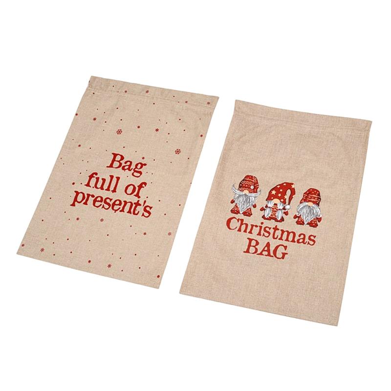

Christmas Decorations 2 Pcs Santa Sacks Gift Drawstring Canvas Bag Large Claus Home Decoration