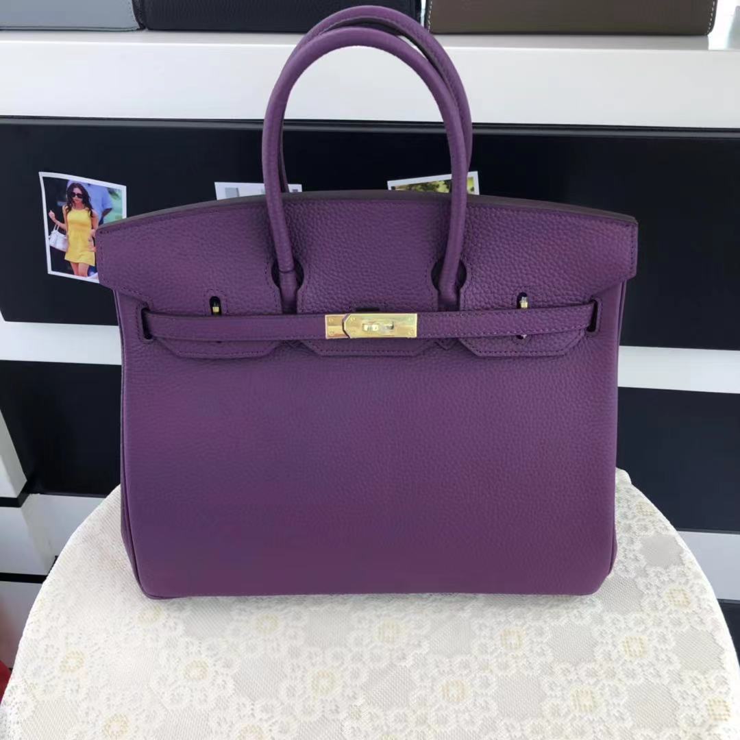 

Birkin Bag Luxurys Womens Designers Bags 40 35cm Handbags Purses 2021 Shoulder Crossbody Cowhide Genuine Real Leather Gold Fashion Large Tote Shopper, Purple