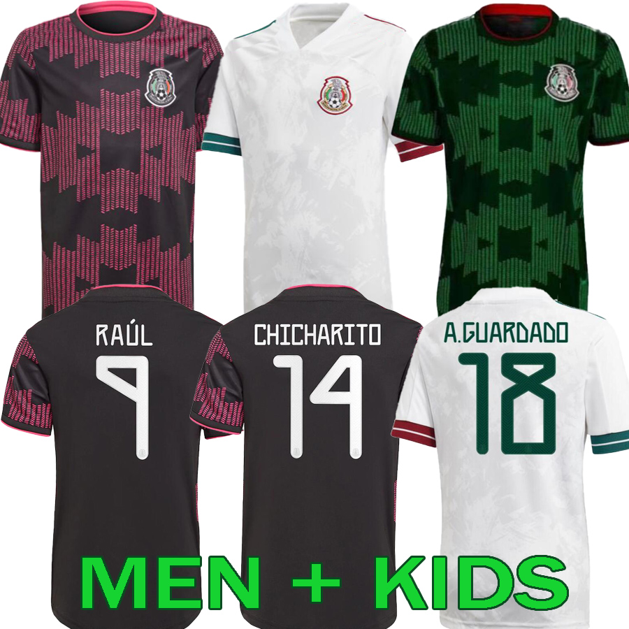 

Mexico soccer jerseys Copa america Camisetas 20 21 CHICHARITO LOZANO DOS SANTOS 2021 football shirts Men + Kids sets kit, Black;yellow