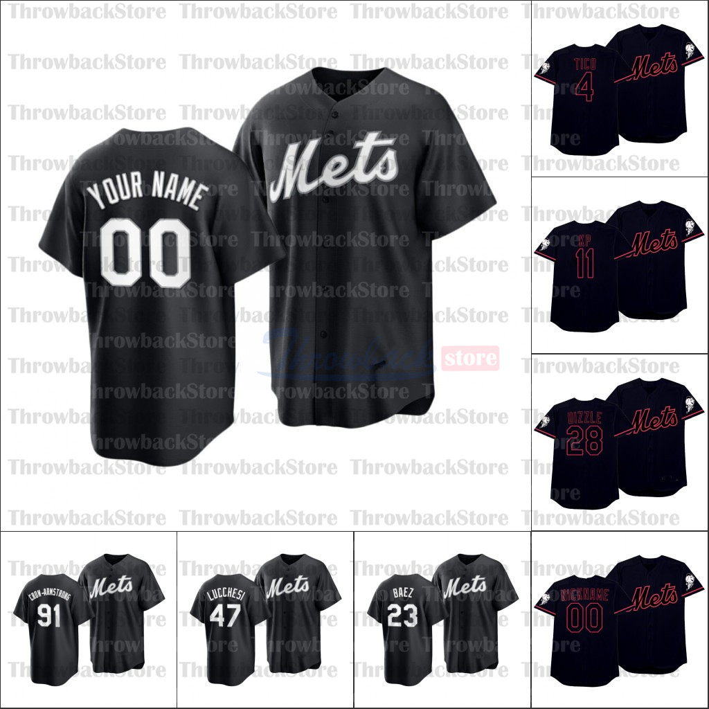 

2021 All Black Fashion and Players' Weekend baseball jersey NewYork 20 Pete Alonso 48 Jacob deGrom 1 Amed Rosario 30 Michael Conforto 33 Matt Harvey 24 Robinson, Men/flexbase i