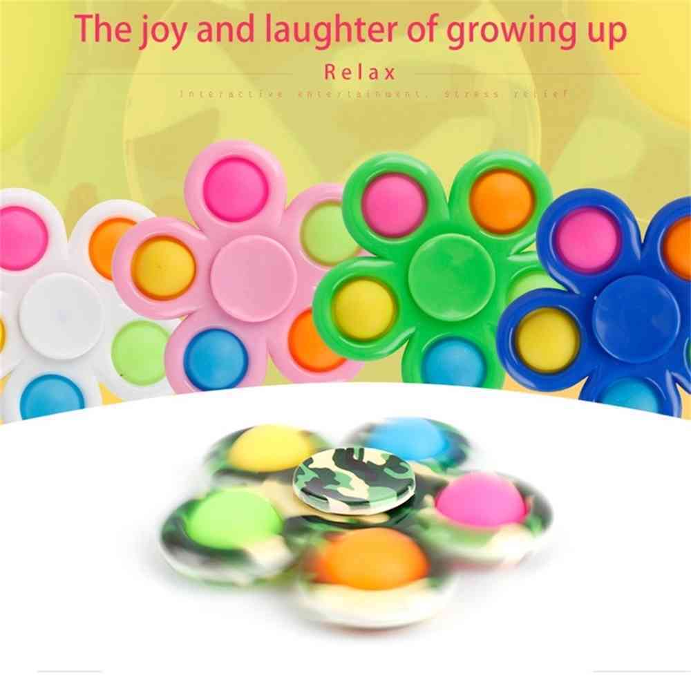 

Flower Shape Fidget spinners bubble poppers board Spinner toys DNA rainbow push pop spinners finger fun kids adult stress relief toy Desktop Poo-its Bubbles G4U12ME