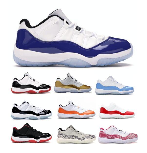 

Hot Jumpman 11 11s Low Top Mens Basketball Shoes White Concords Bred Snakeskin Snake Unc University Blue Women Xi Trainers Sneakers, Gold