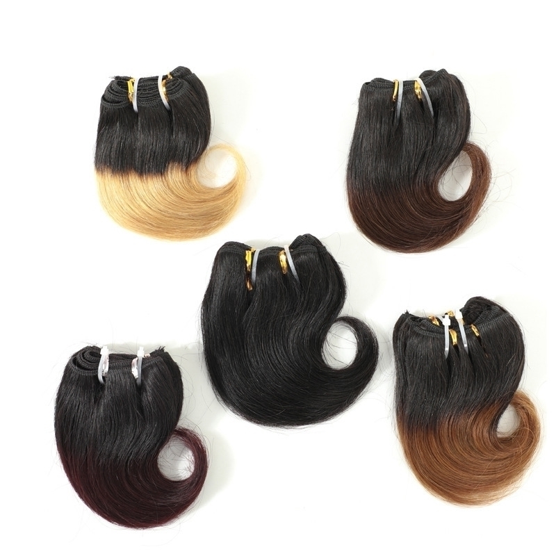 

Brazilian Hair wig Wig curtain small body wave human hair, 1b/27/55g
