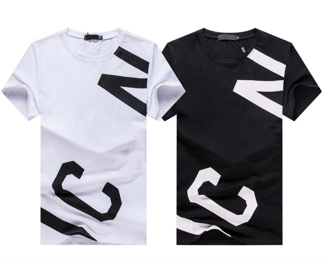 

Men's d2 T-shirt Summer Letter-printed Short Sleeve Round Neck shirt tee Print Tops Streetwear 59, White;black