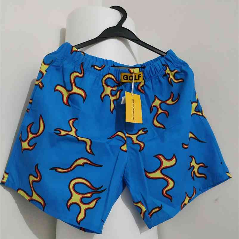 

High luxury Novelty Men Comfortable Golf Flame Le Fleur Tyler The Creator Skateboard Street Cotton Casual Shorts #08 210630