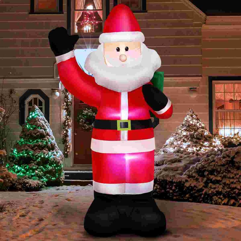 

Christmas Decorations PRETYZOOM 7FT Inflatable Santa Claus LED Lighted Air Blown Model Yard Decoration US Plug