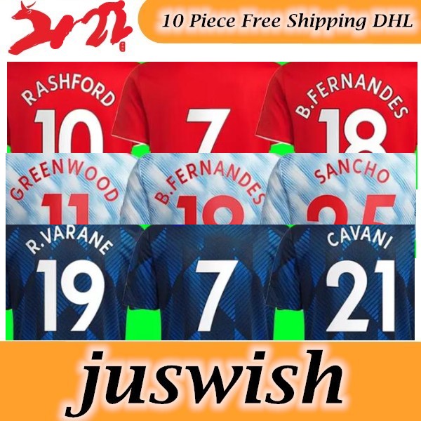 

SANCHO 21 22 soccer jerseys RASHFORD MAN SHAW 2021 2022 football shirts fans version UTD POGBA MARTIAL B. FERNANDES men kids kit, Purple