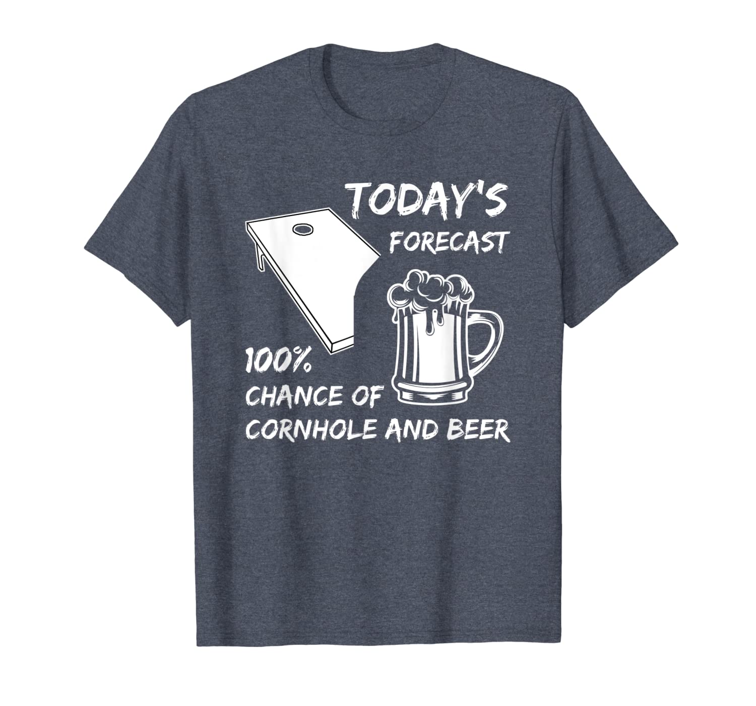 

today's forecast 100% chance of cornhole and beer i gift t-shirt, White;black