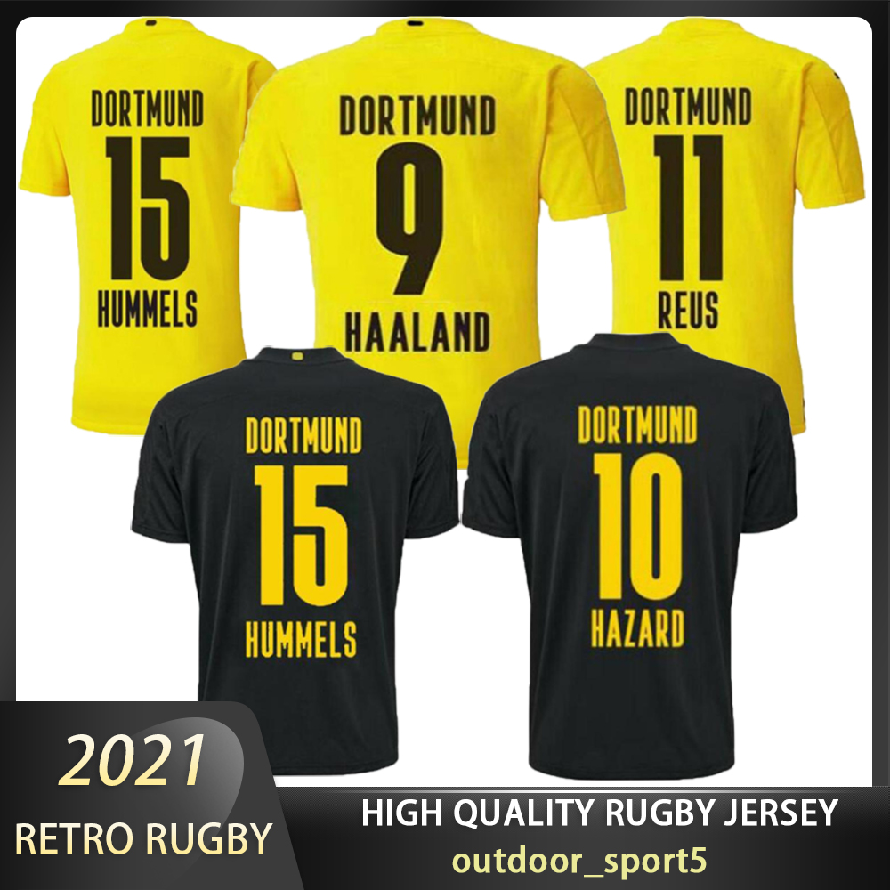 

Borussia Dortmund 20 21 HAALAND REUS BELLINGHAM soccer jersey tops HAZARD SANCHO BRANDT football shirt MEN BALR signature, Black