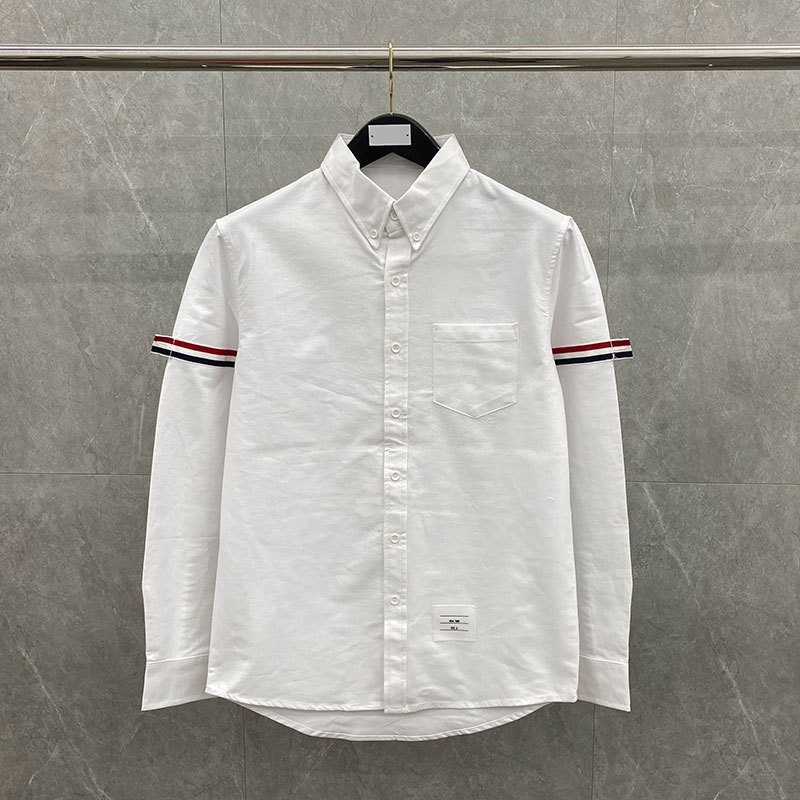 

TB shirt with three color stripes and four bars, Sleeve shirt - white
