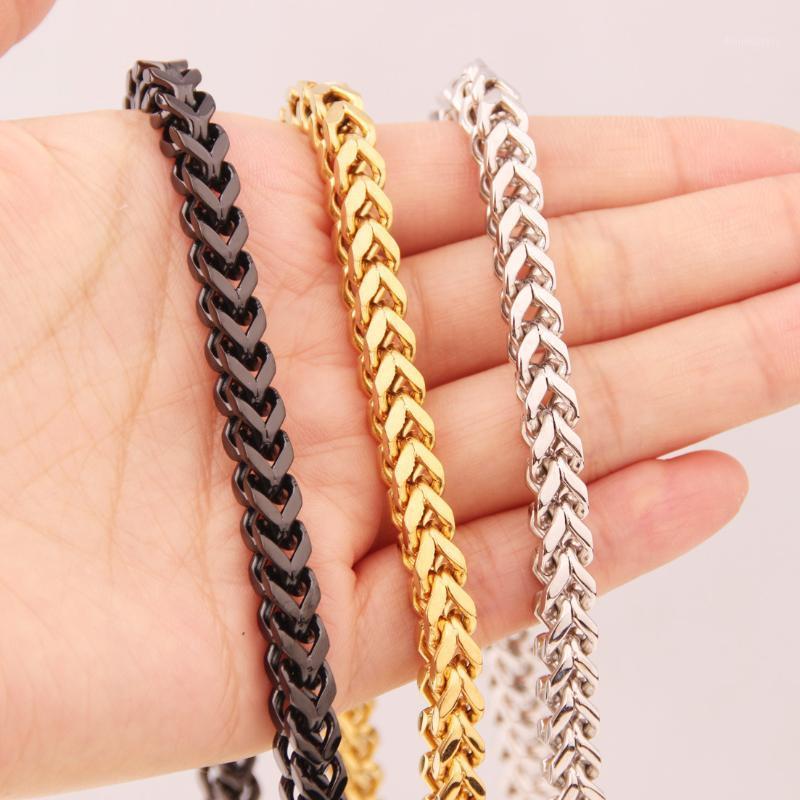 

Chains 6mm Men's Jewelry Titanium Steel Stainless Positive And Negative Chain Full Welded Necklace Gold Black Color