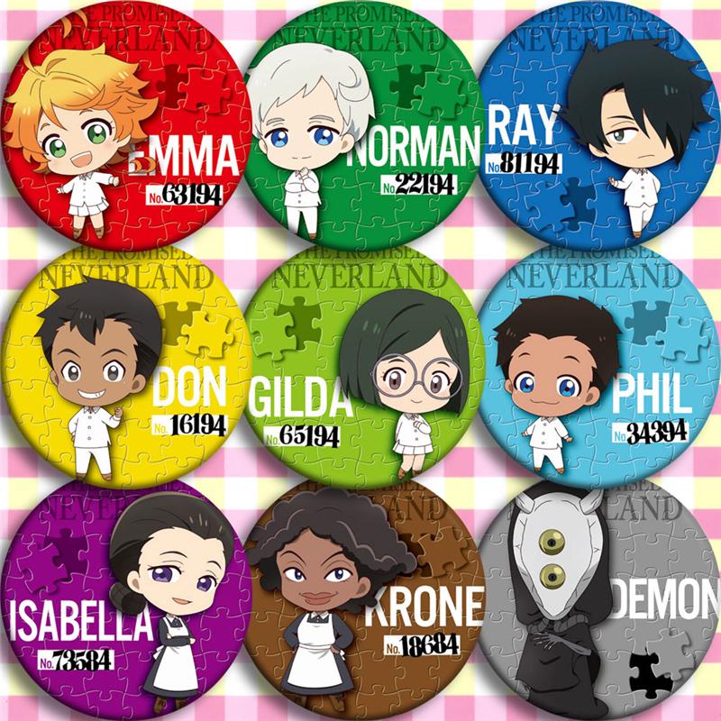 

Pins, Brooches 9pcs The Promised Neverland Ray Norman Badge Brooch Anime Cos Collectible Pin Backpack Collection Accessories