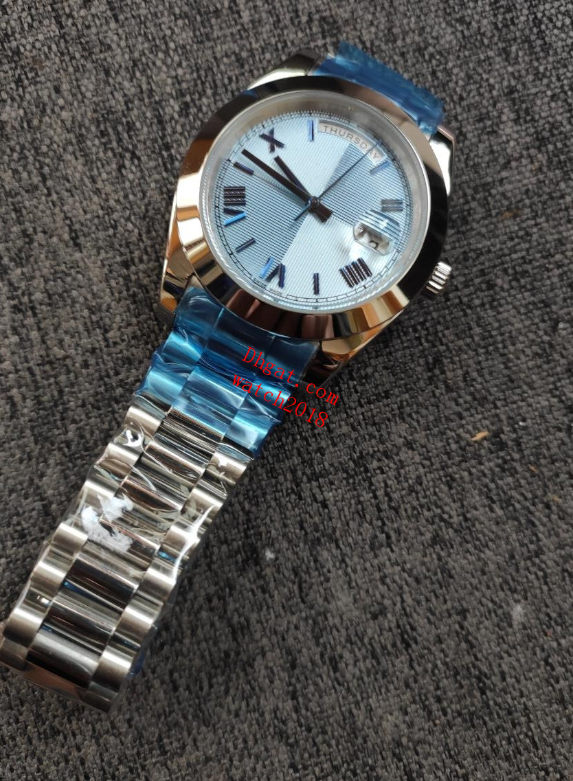 

Classic Mens Watches 228206 40mm Quadrant Sapphire Glass Romen Ice Blue Dial Mechanical Silver Stainless Steel Bracelet Luxury Watch