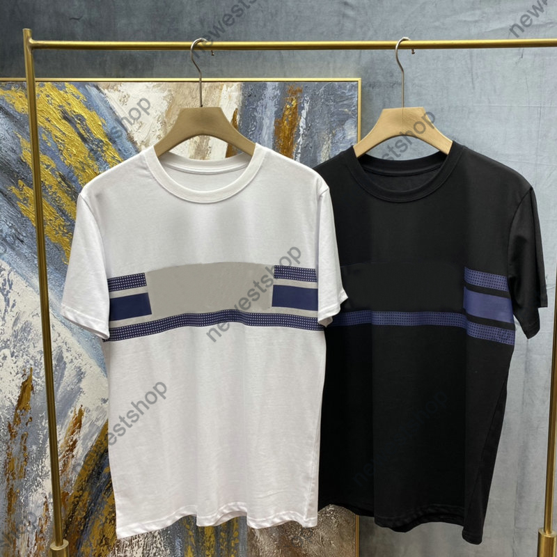 

2021 New spring summer luxury letter Print t shirts Mens Couple Solid Color Breathable Strip print t shirt Casaul Designer T-Shirt, White;black