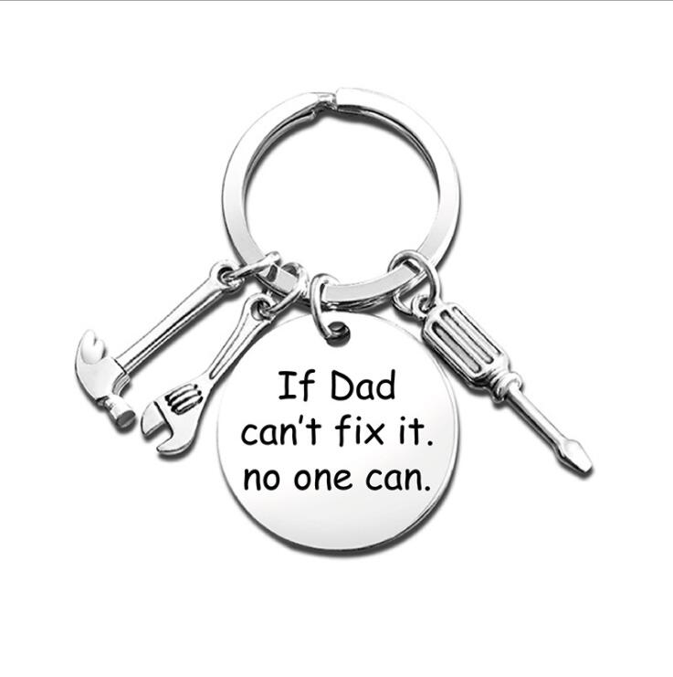 

Father's Day Jewelry Gift Dad Tools Hammer Screwdriver Wrench Metal Key-Ring Creative Key Chain Hanging Decoration Crafts Spot Wholesale, Mix 7 styles