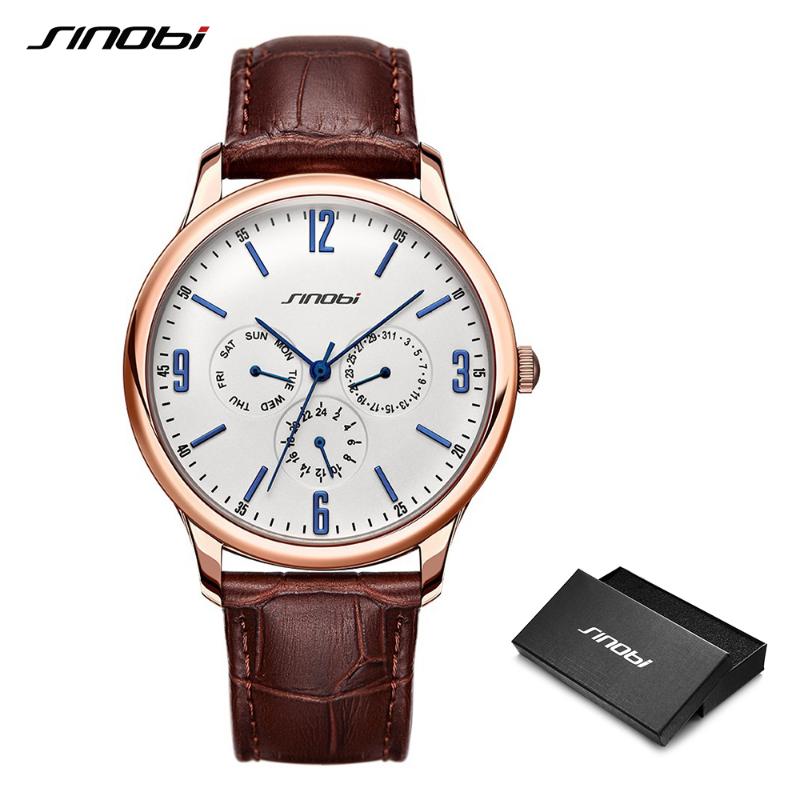 

Casual Mens Wrist Watches Calendar Week Date Functions Leather Strap Business Males Geneva Quartz Clock Slim Hands Watch Wristwatches, Slivery;brown