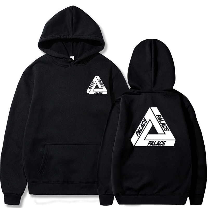 

Trendy triangle skateboard cotton Plush Pullover men's Hoodie, Black