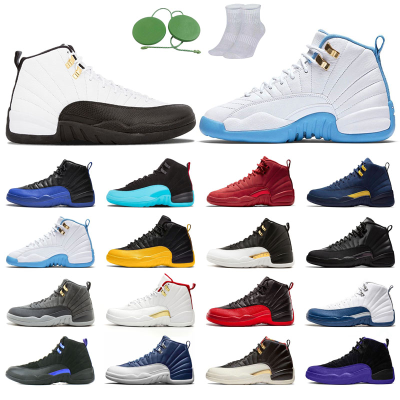 

12s man basketball shoes winterized wings University Gold Blue the master taxi reverse flu game o-black Michigan gym red gamma Sports Dark grey concord CNY stone, Black purple