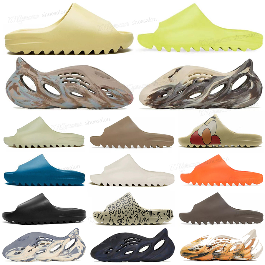

2022 Slides West bone resin desert Kanye sand Slippers black Slide earth brown mx cream clay Foam Slipper mineral blue Runner men women mens sandals Soot Core Pure, Shoesalon