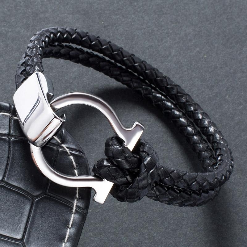 

Charm Bracelets 2021 Straightly Han Edition Fashion Woven Leather Bracelet Simple Man Undertakes Accessories Wholesale E797